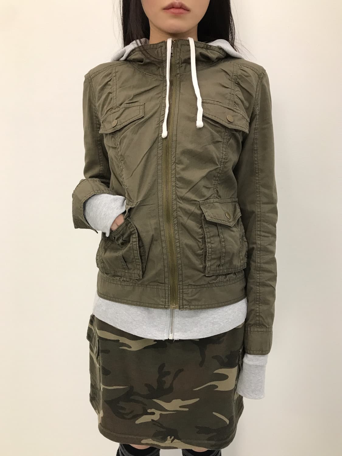 Jpn Y2k Khaki Field Military Jacket 상품이미지1