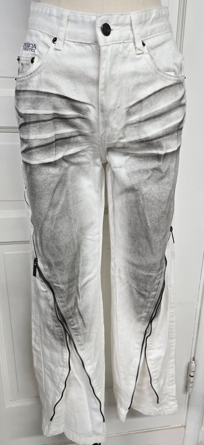 새상품)프렌다 커브드 짚 플례어팬츠 상품이미지3