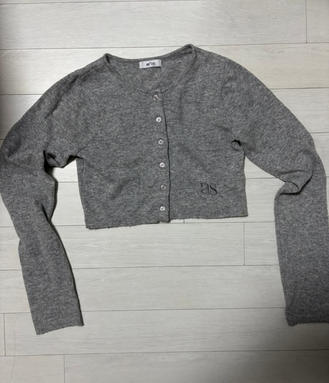 애즈온 리스 울 가디건 그레이 상품이미지2