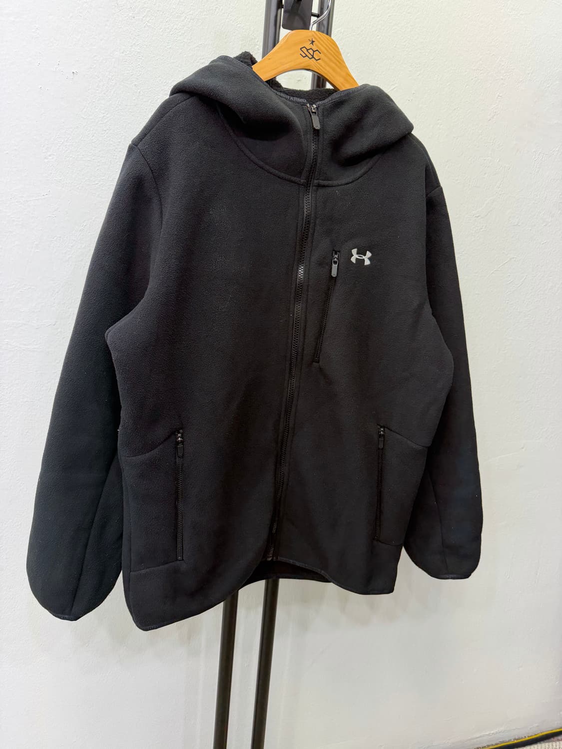 정품) 언더아머 블랙 플리스 자켓 L 상품이미지2