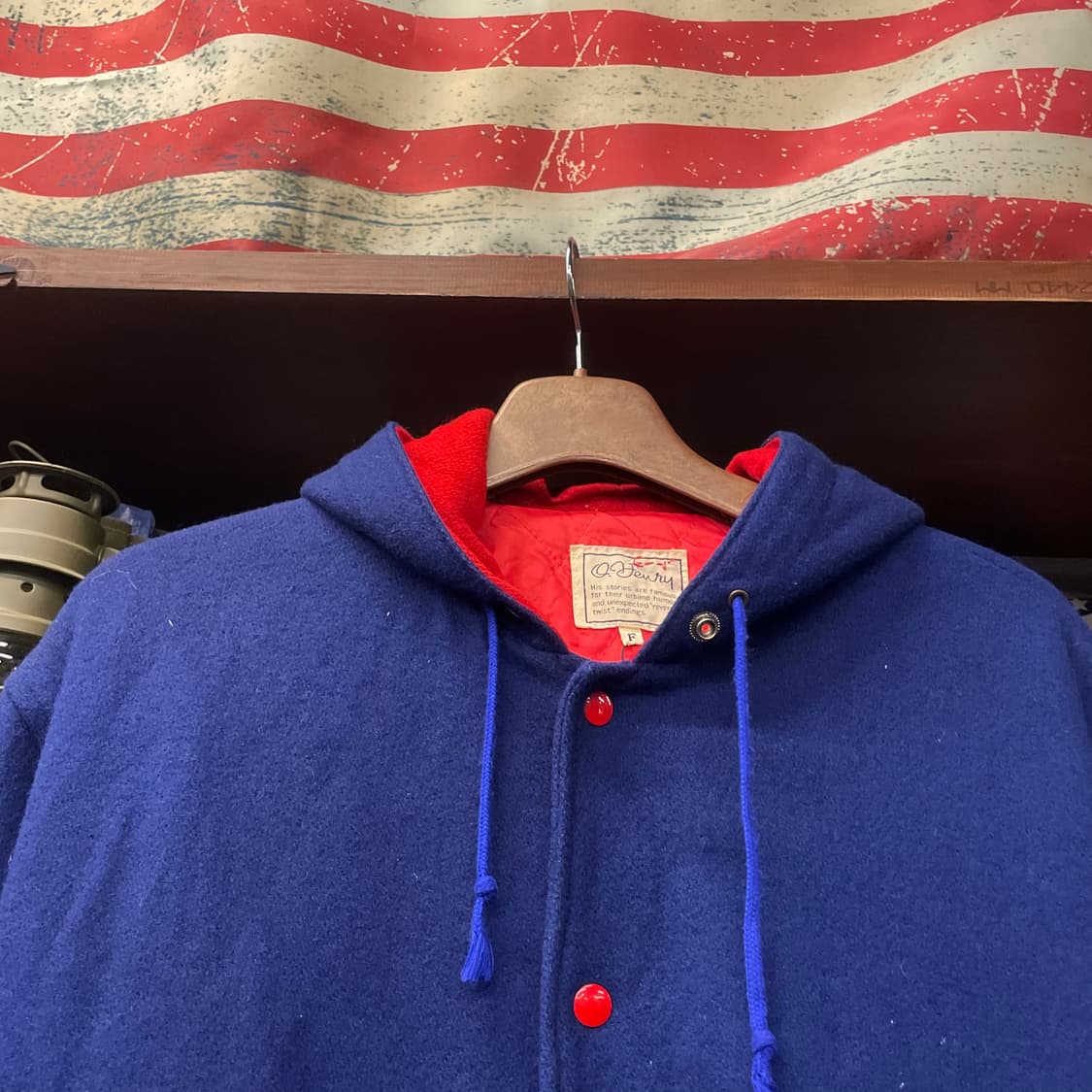 90s O Henry 테니스 클럽 세일러 후드 크롭 바시티 자켓 N350 상품이미지3