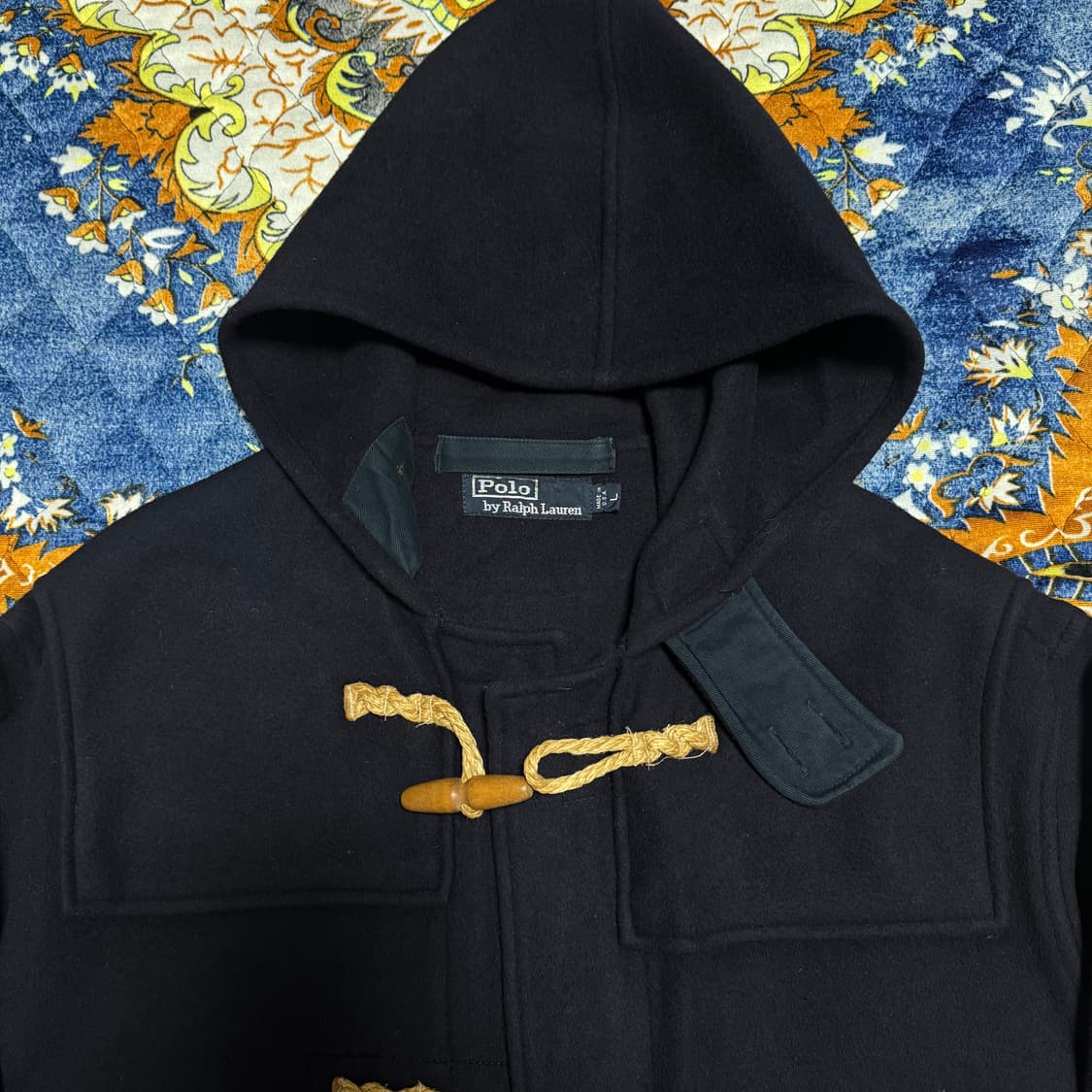 빈티지 8-90s USA 폴로 네이비 더플 코트 L 상품이미지3