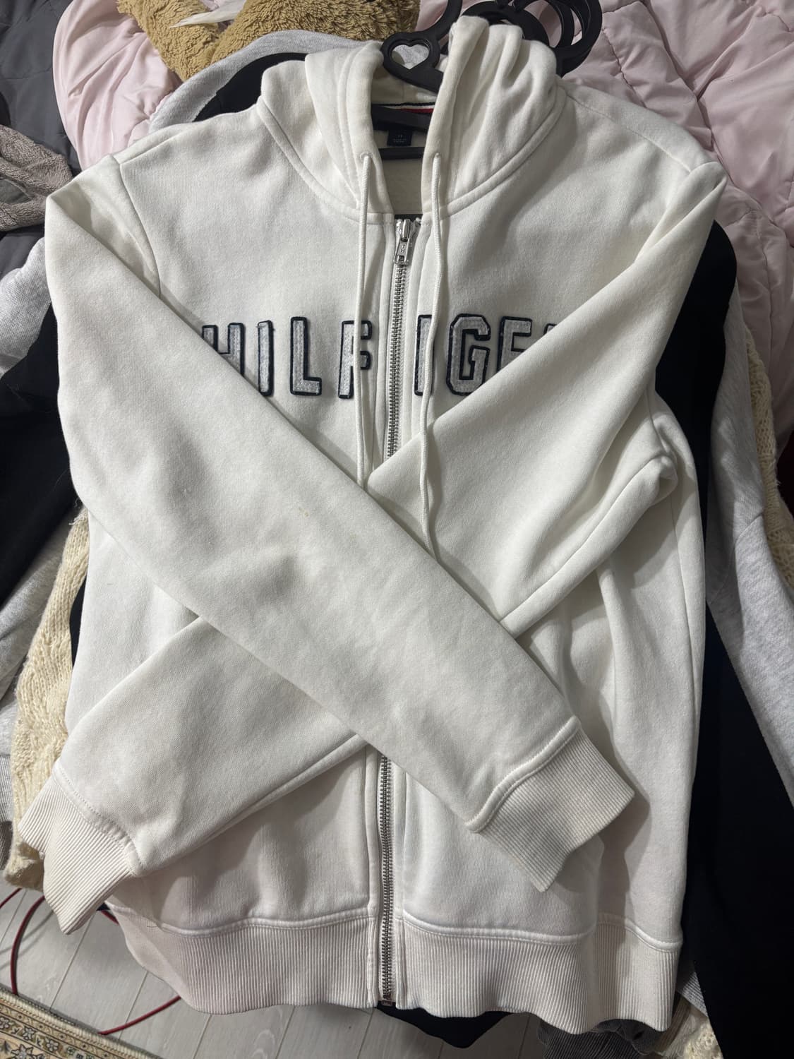 타미힐피거 화이트 후드집업 상품이미지1