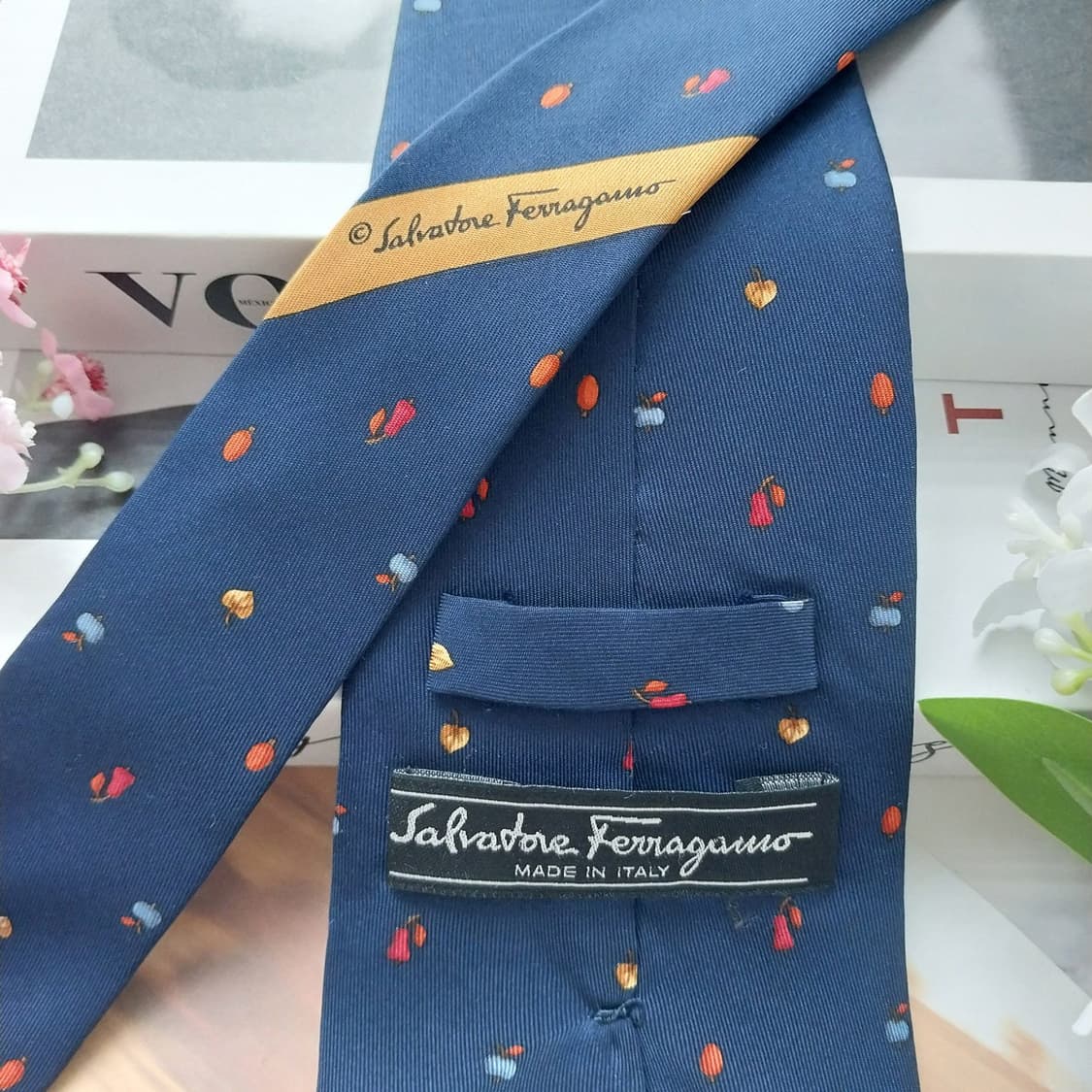 살바토레 페라가모 실크 패턴 넥타이 9.7cm A+등급 K2026 상품이미지5