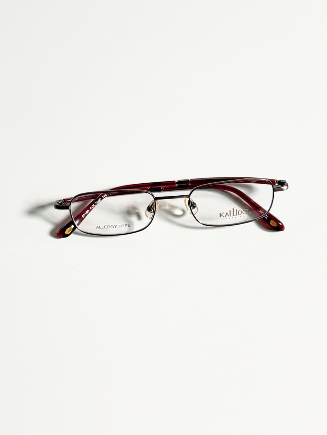 90s KALEIDO 슬림 스퀘어 메탈 프레임 빈티지 안경 상품이미지2