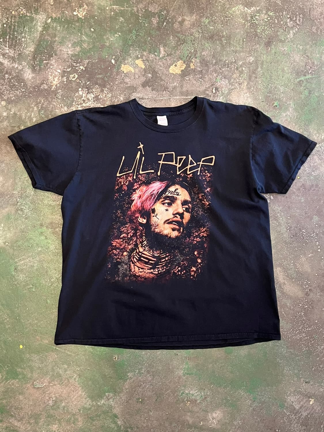 [XL] 릴핍 Lil Peep 그래픽 반팔 티셔츠 블랙 Gildan 바디 상품이미지1