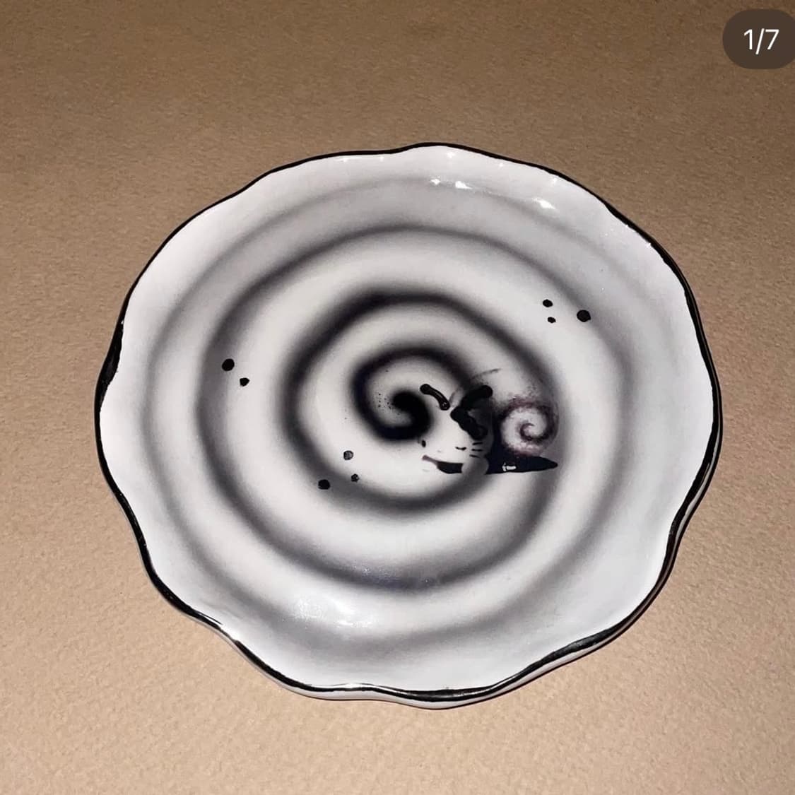 Sugascoop 슈가스쿱 키티 달팽이 스피럴 도자기 트레이 접시  상품이미지1