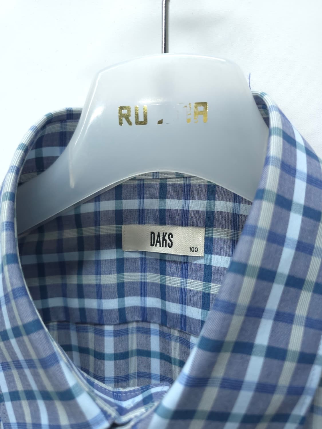 닥스(DAKS) 남성 블루 체크 긴팔 셔츠 (사이즈 100) 상품이미지3