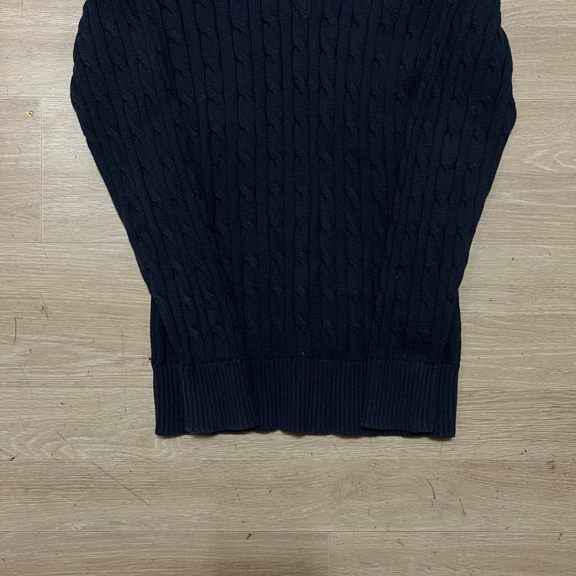 유에스 폴로 어신 여성 꽈배기 케이블 카라 니트 [네이비] S/90 상품이미지3