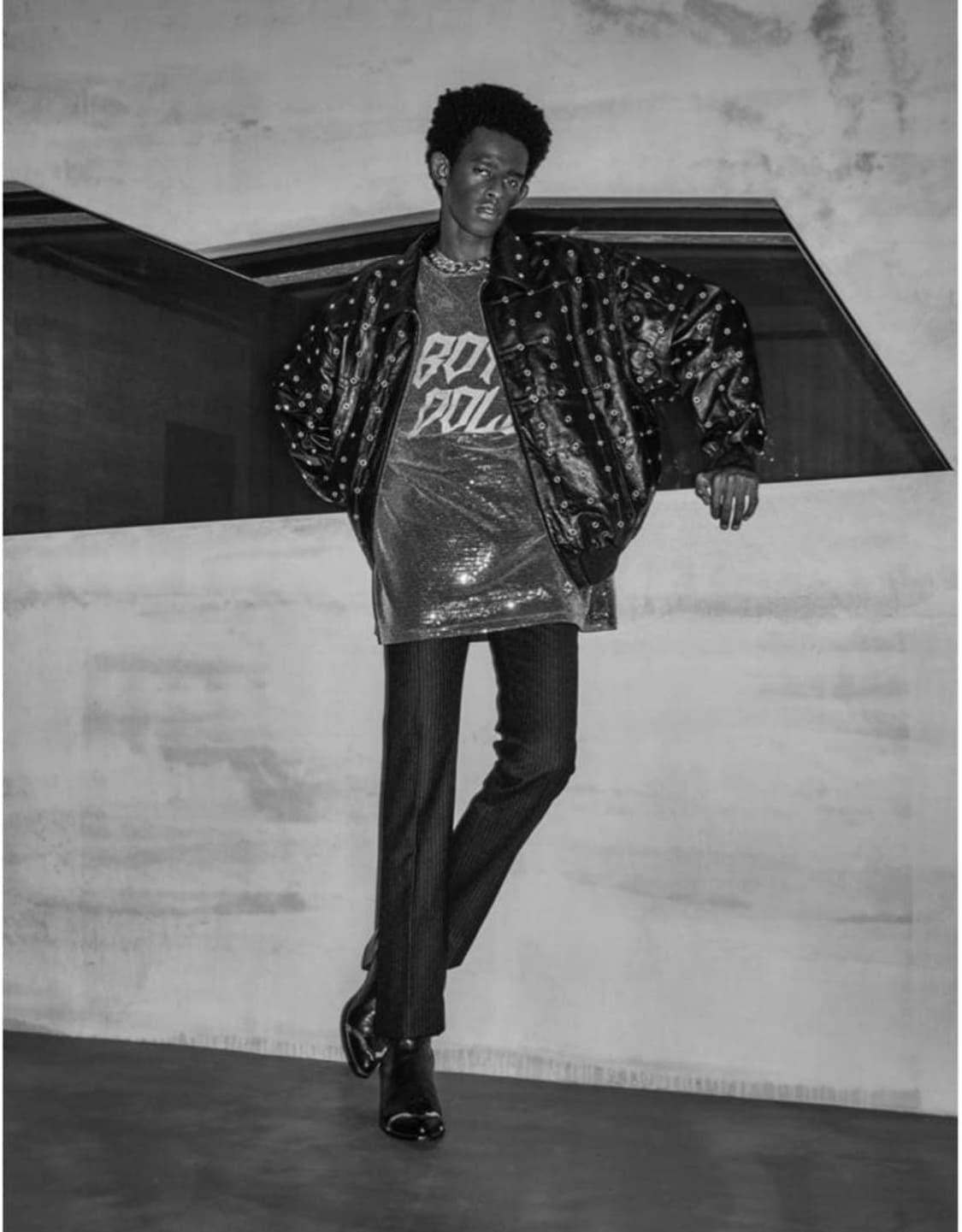 [박보검님 착용] 셀린느 22AW 아이렛 스터드 램레더 자켓 상품이미지3