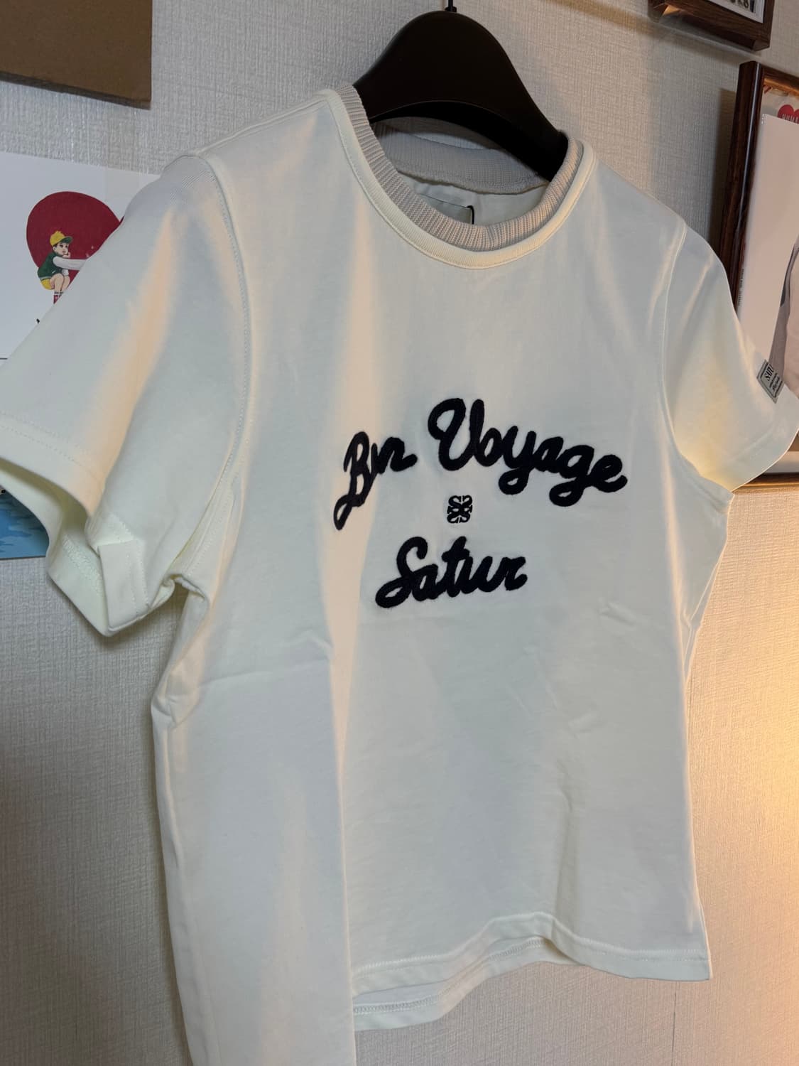 (새상품) SATUR 세터 로고 자수 보야지 반팔 티셔츠 화이트 M 상품이미지2