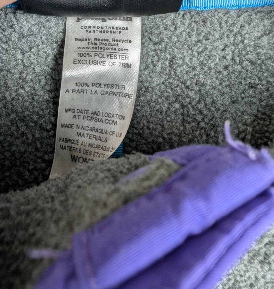 10s 파타고니아 신칠라 스냅-T 그레이/퍼플 상품이미지4