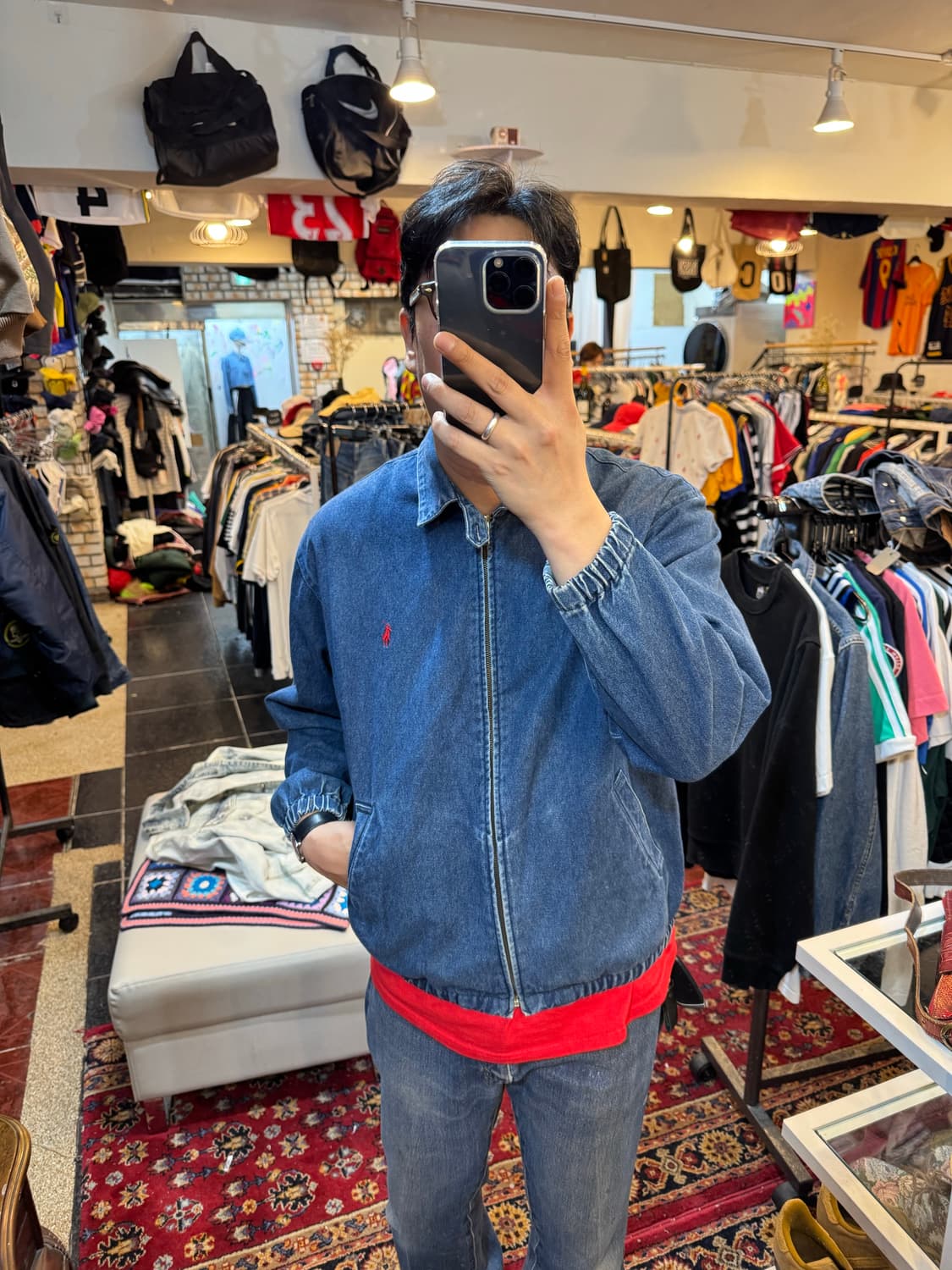 90s 빈티지 폴로 랄프로렌 데님 스윙탑 S 상품이미지1