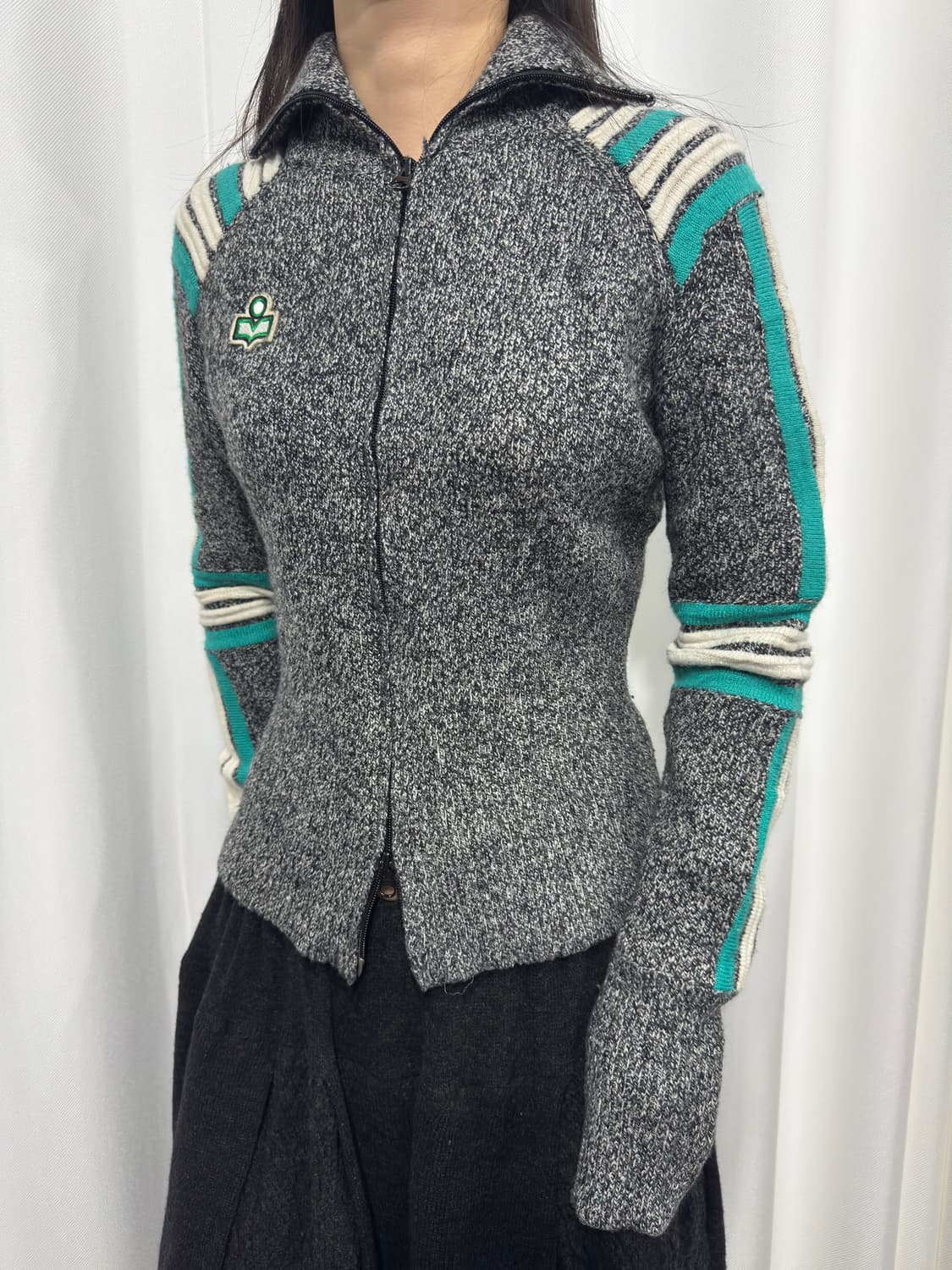 design knit twoway zipup 상품이미지2