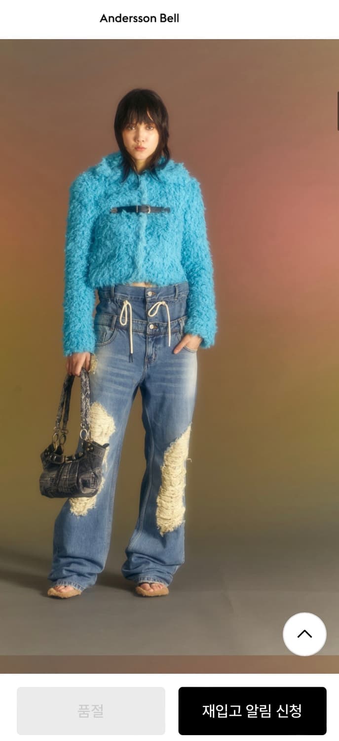 [앤더슨벨] 골디 퍼 가디건 블루 상품이미지1