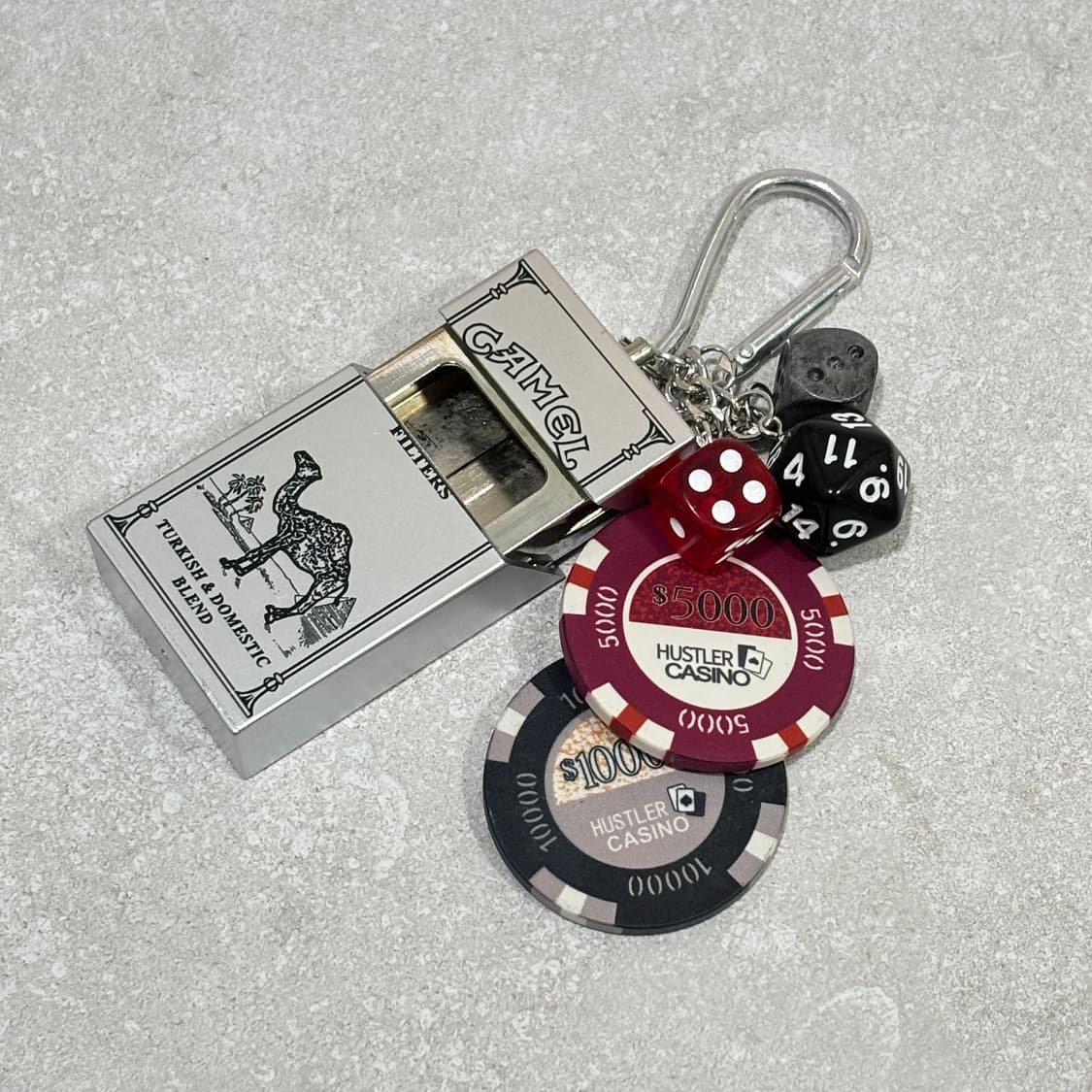 Oribell 카멜 재떨이 스틸 케이스 겜블 칩 키링 열쇠고리 상품이미지3