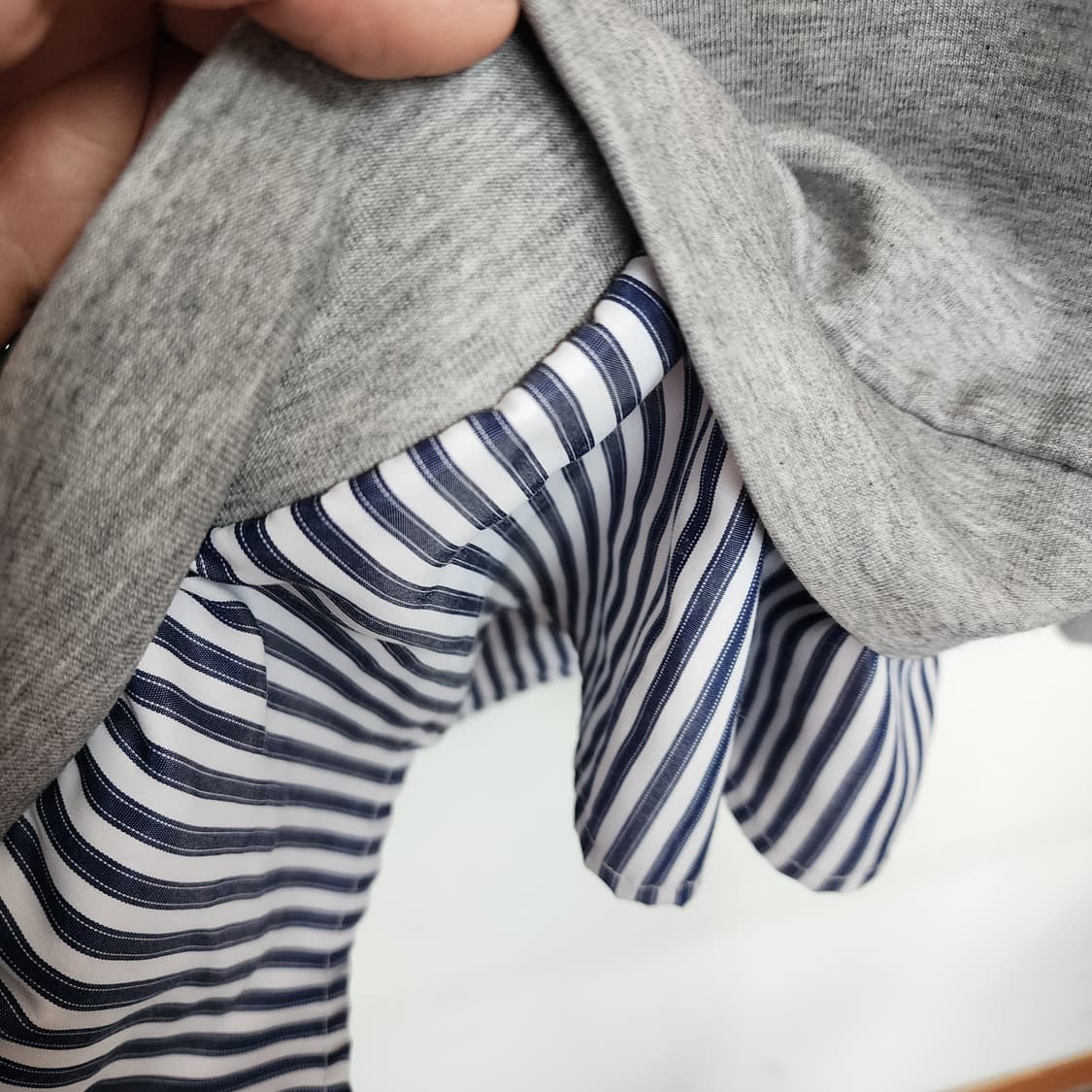 코데즈컴바인 레이어드 맨투맨 셔츠 그레이 상품이미지5