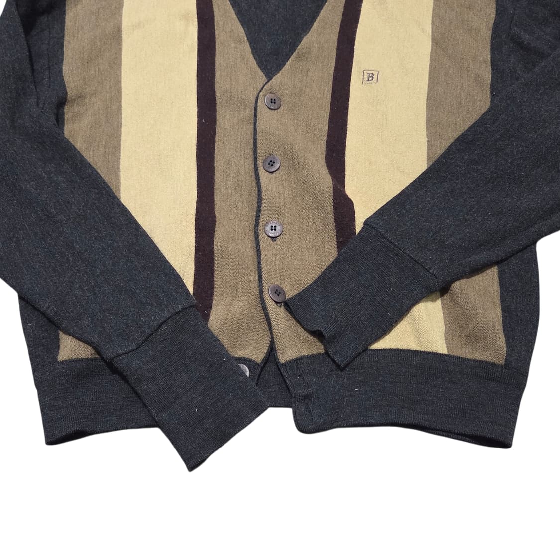 Balmain 발망 빈티지 스트라이프 자수 로고 가디건 상품이미지3