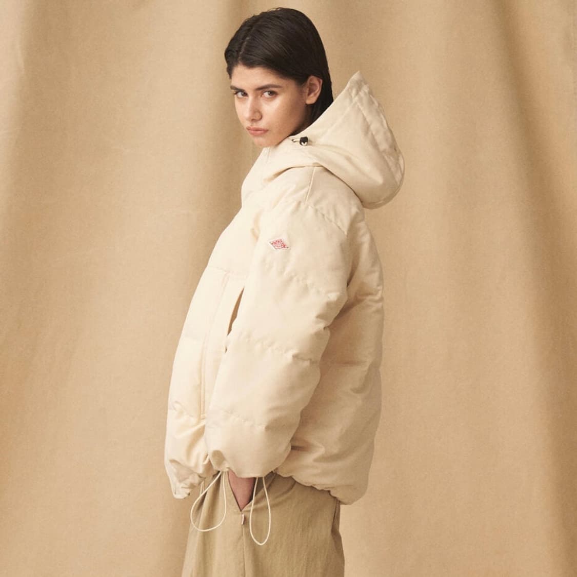 단톤 패딩 빅실루엣 후드 다운 자켓 상품이미지2