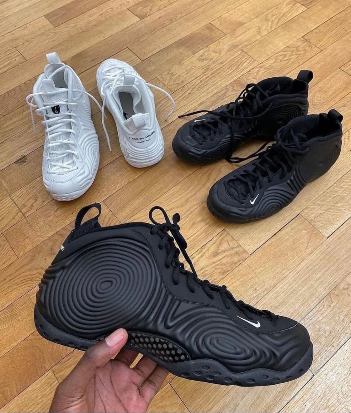 칸예착용 꼼데가르송 나이키 폼포짓 블랙 285 상품이미지10