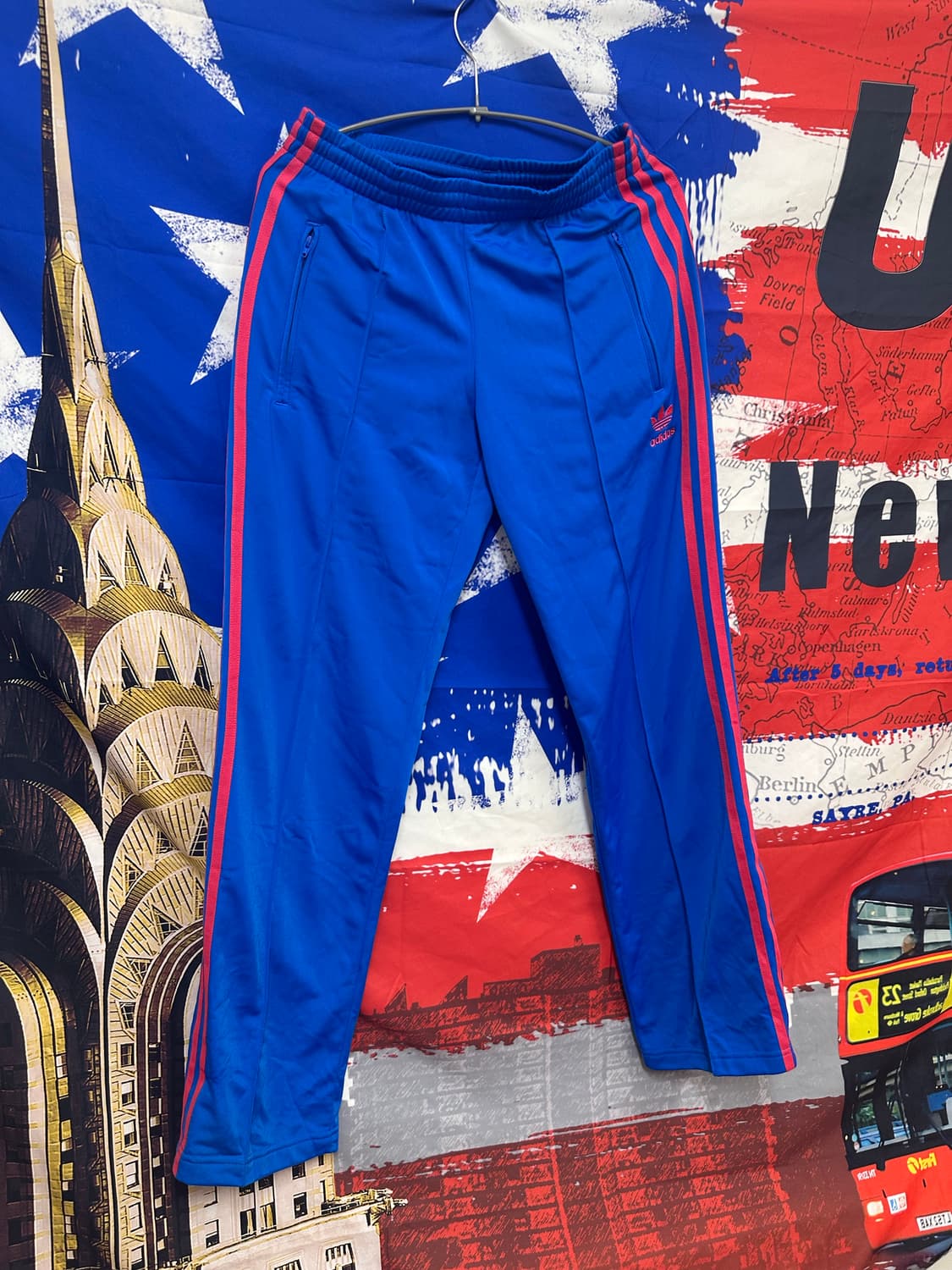 아디다스 블루 핑크라인 불꽃 트레이닝팬츠 Xs85 상품이미지3