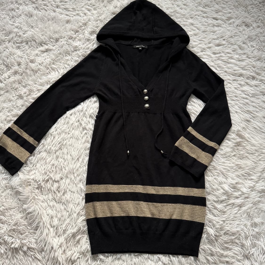 SHELL RAY 일본빈티지 y2k 니트원피스 펑크 니트후드원피스 38 상품이미지3