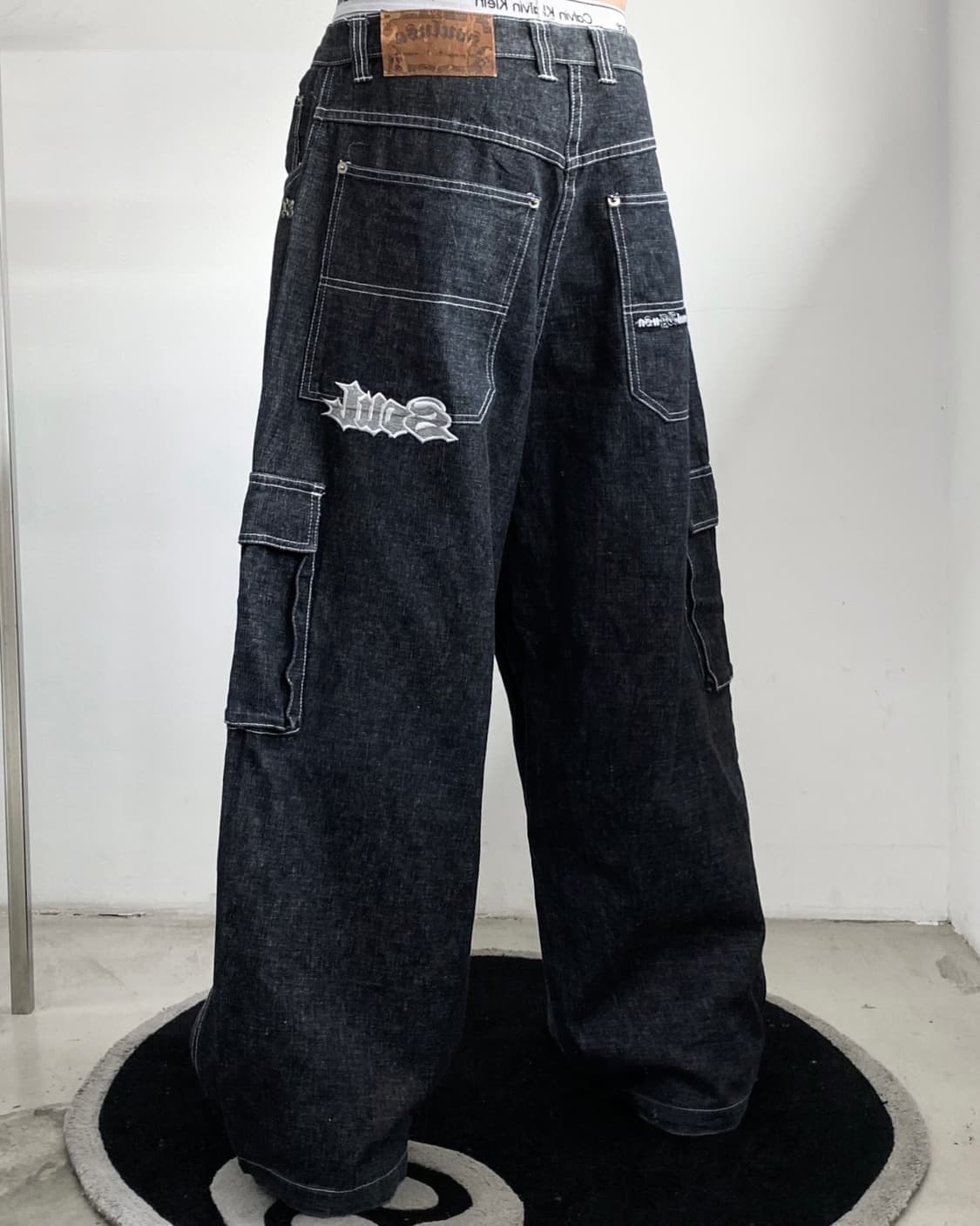 빈티지 소울 U.S.A 올드 잉글리쉬 포켓 데님 벌룬 팬츠 y2k 상품이미지1