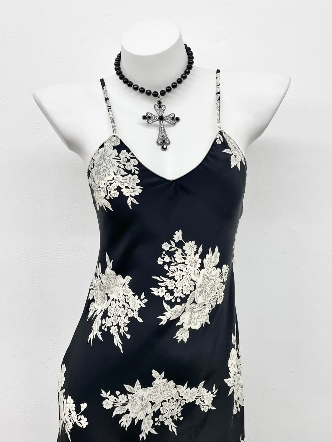 블랙 오리엔탈 롱 슬립 상품이미지2