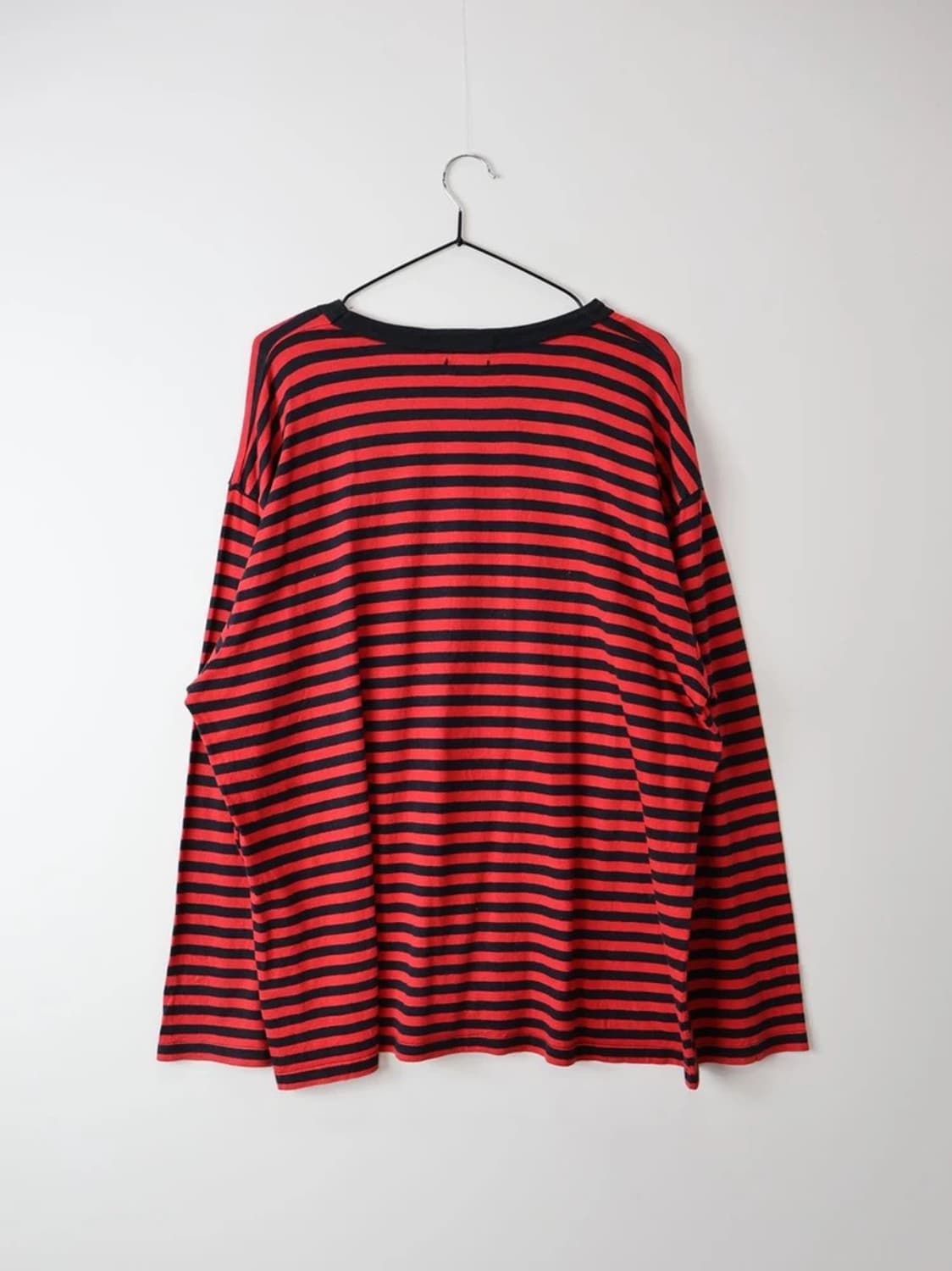 Red Black Stripe Long Sleeve T-shirt 상품이미지4