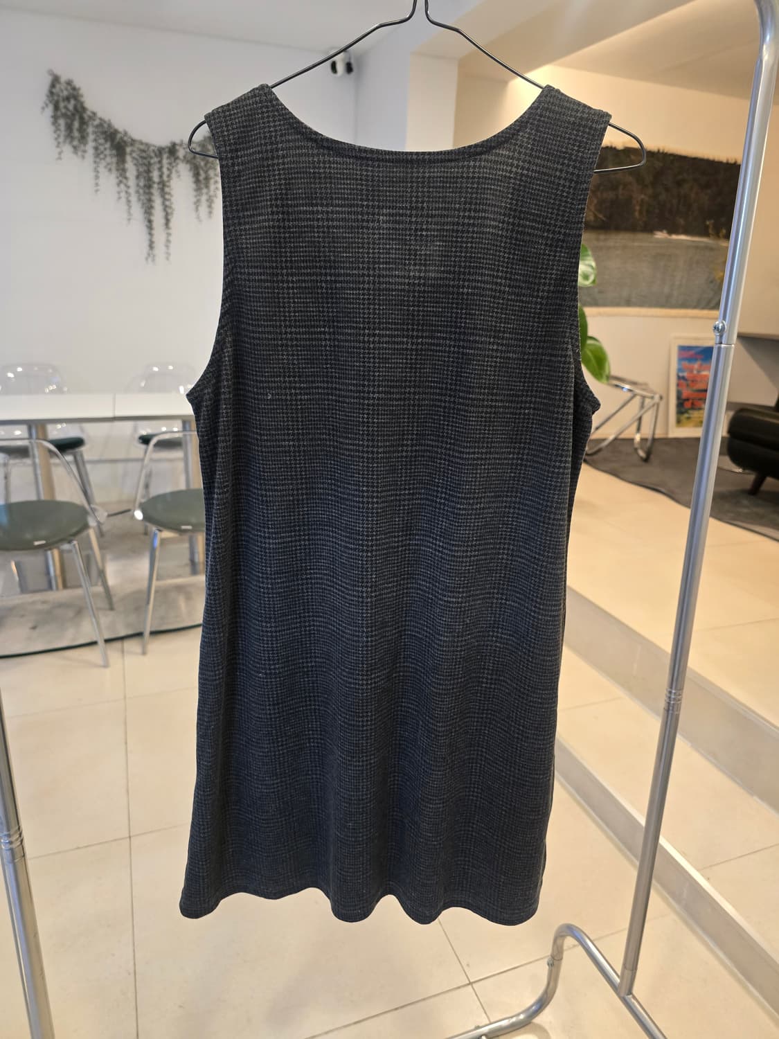 체크 포켓 멜빵 원피스 상품이미지4