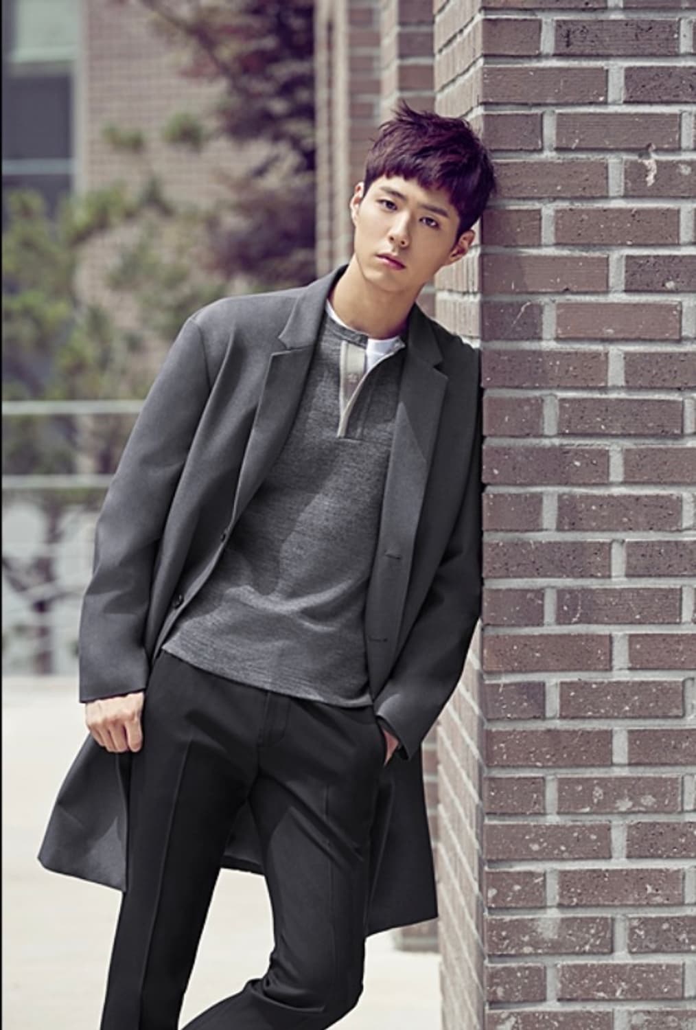 박보검 착장 TNGT 카키 헨리넥 니트 105 상품이미지1