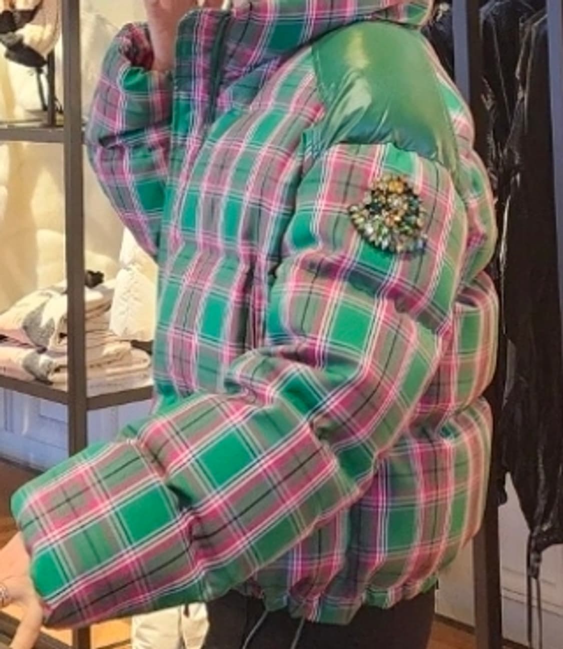 몽클레어 체크 패턴 패딩 자켓 상품이미지4