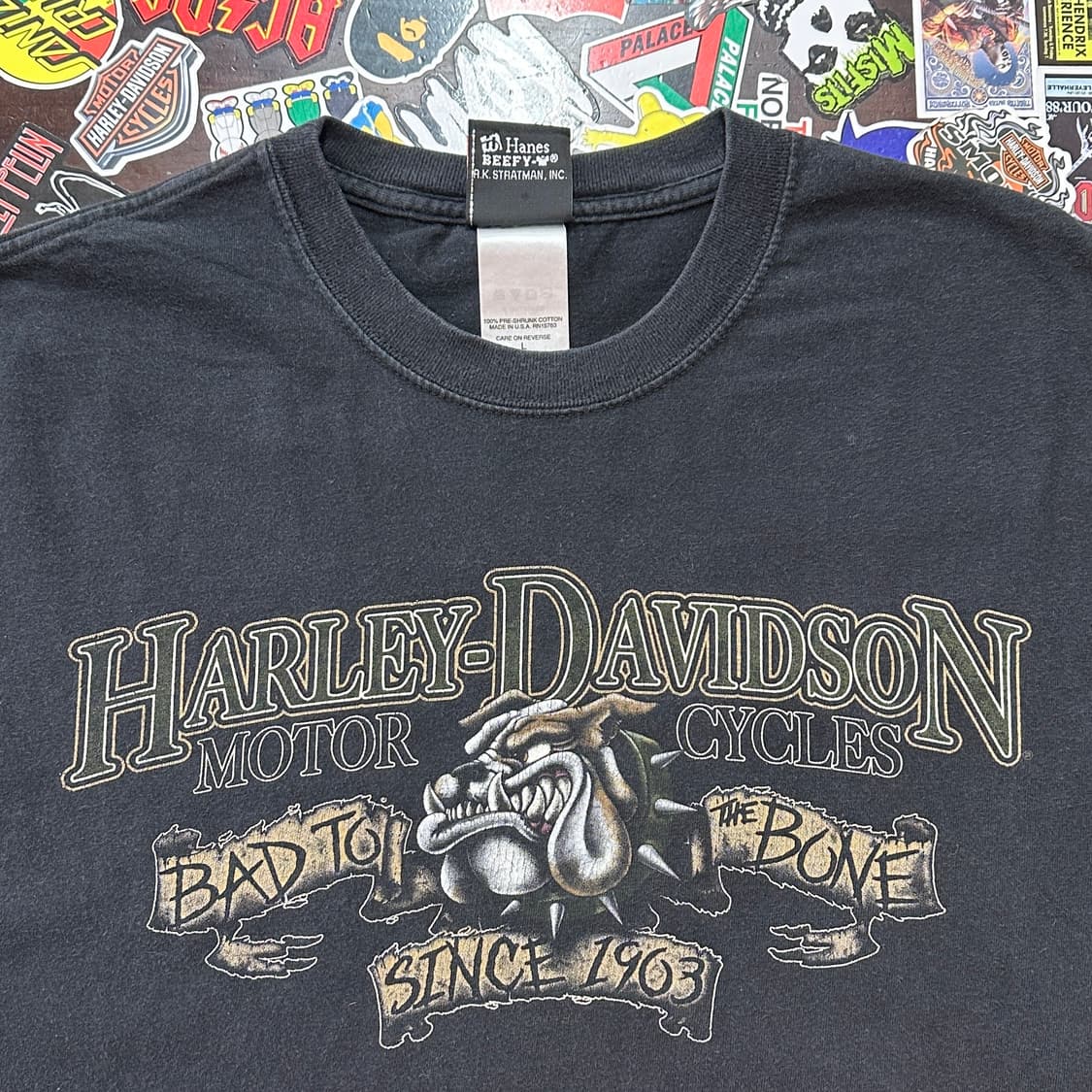 00s USA 할리데이비슨 불독 티셔츠 L 상품이미지3
