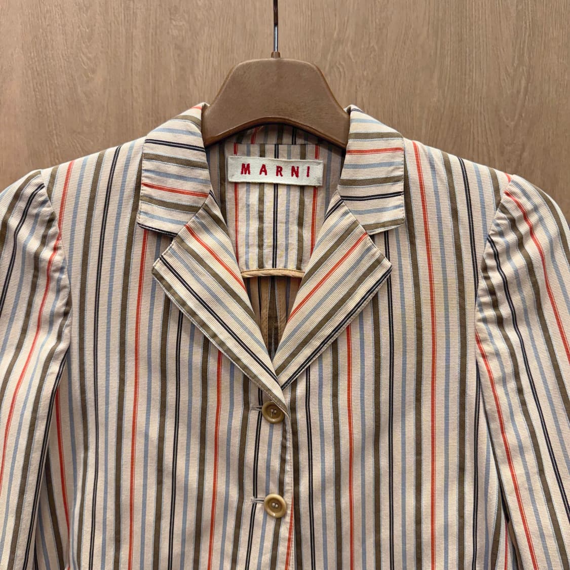 마르니 멀티 스트라이프 자켓 라펠 카라 투버튼 포켓 디테일 유니크 패턴 상품이미지4