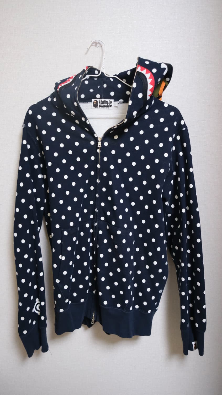 베이프 후드집업 도트 네이비 상품이미지1