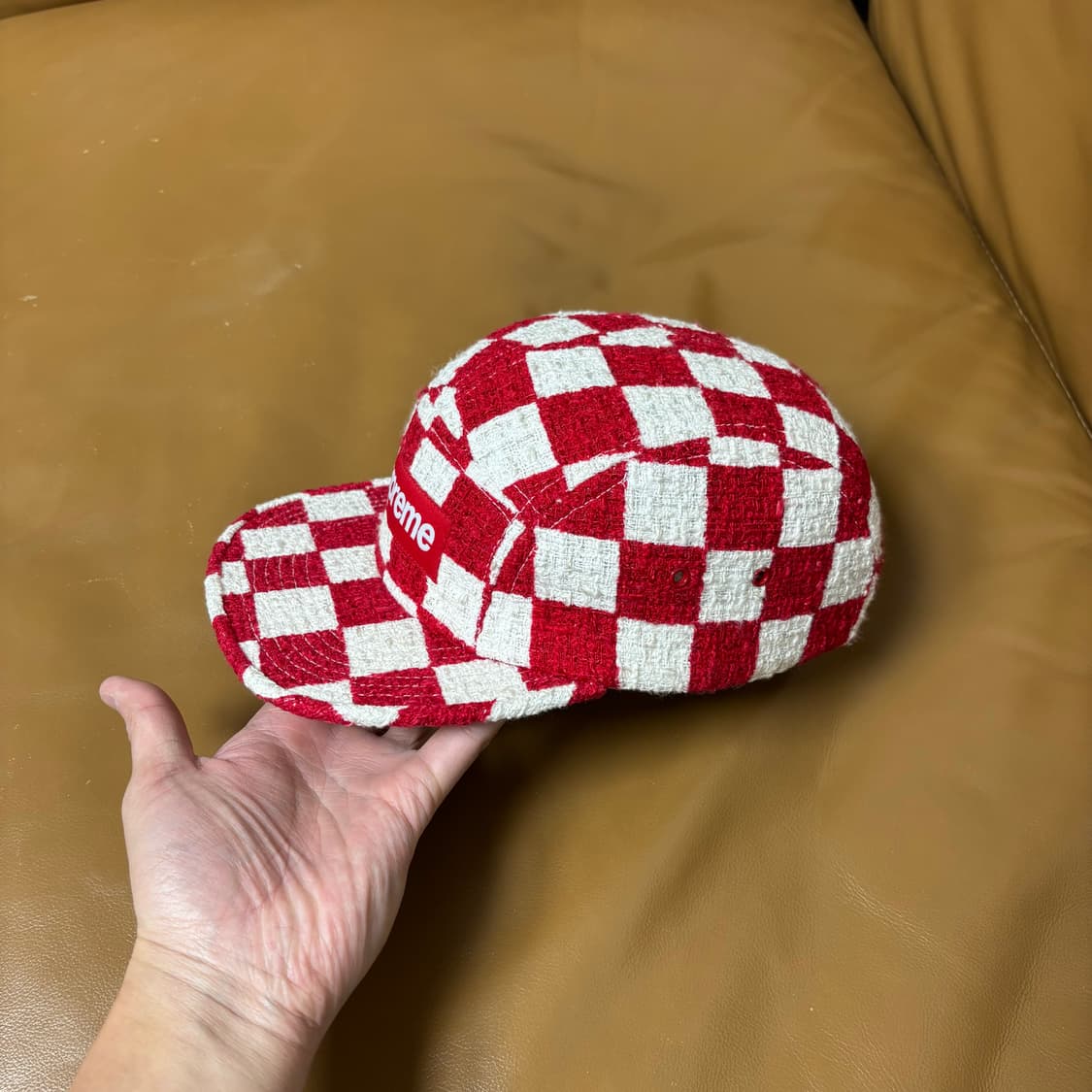 Supreme 슈프림 체커보드 레드 캠프캡 모자 (Checkboard) 상품이미지4