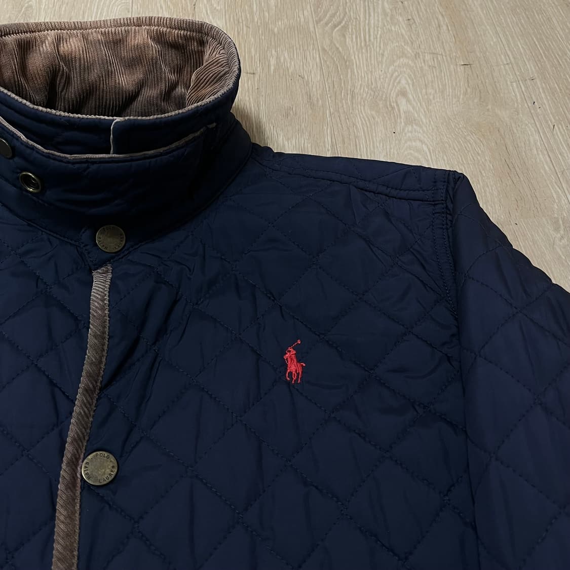 폴로 랄프로렌 코듀로이 카라 퀼팅 자켓 L/14-16 상품이미지3