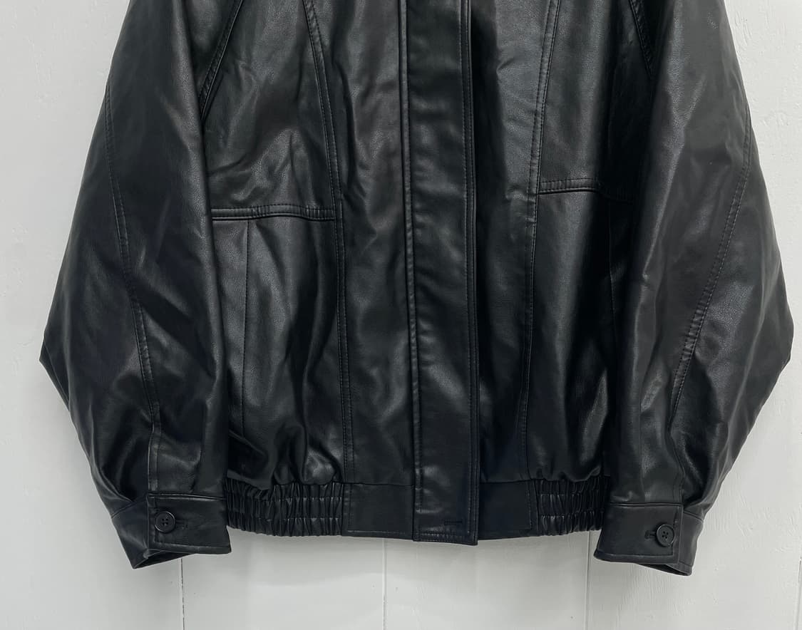 8세컨즈 페이크 레더 집업 블루종 자켓 상품이미지5