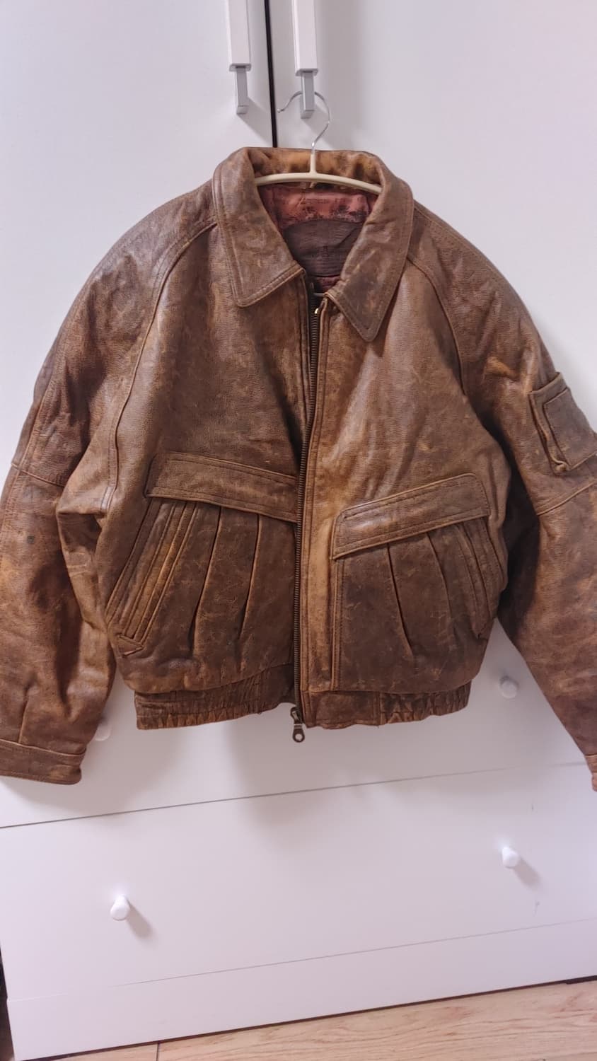 소가죽 빈티지 브라운 A2 자켓 M 상품이미지1