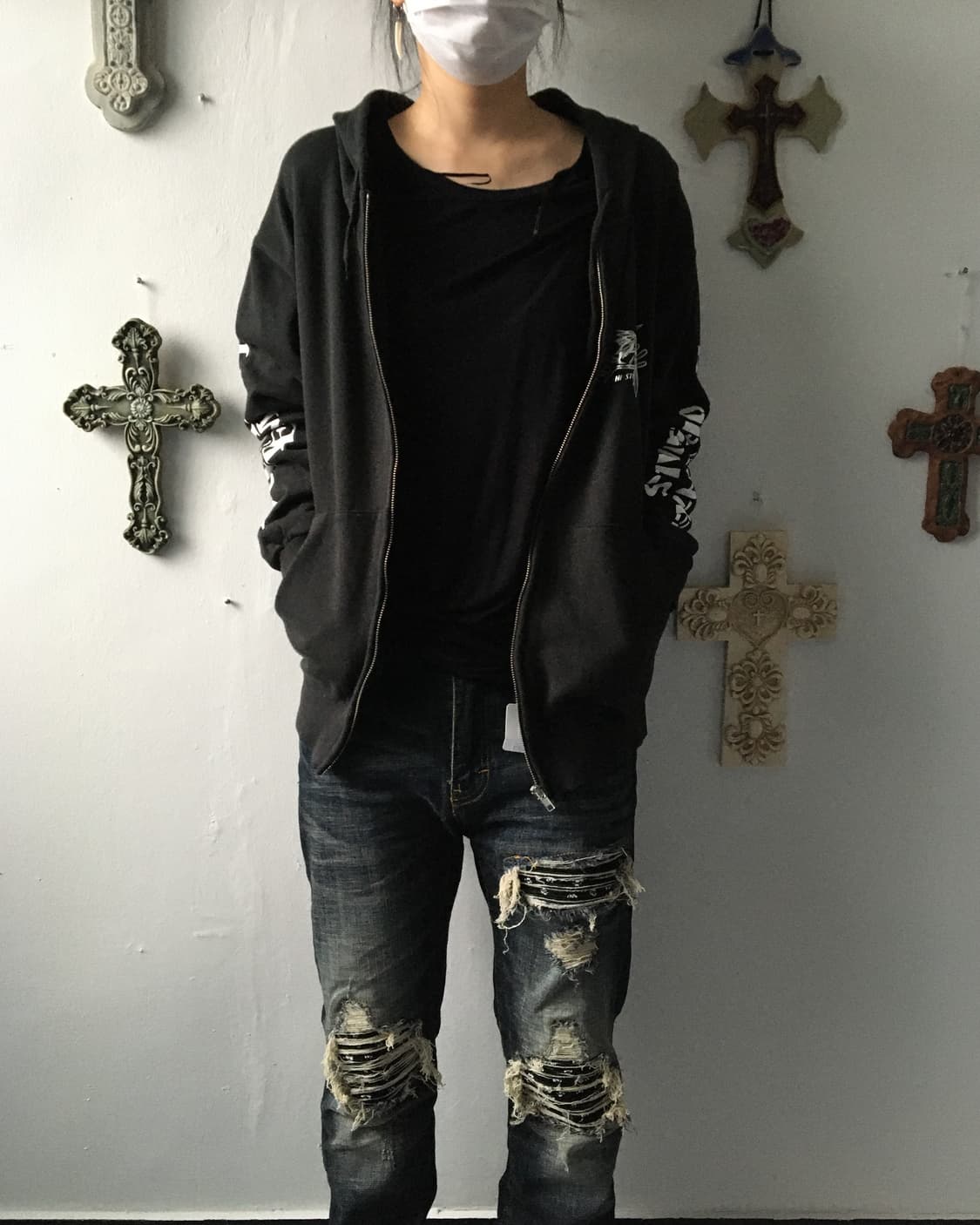 Printing point hood zip up 상품이미지7