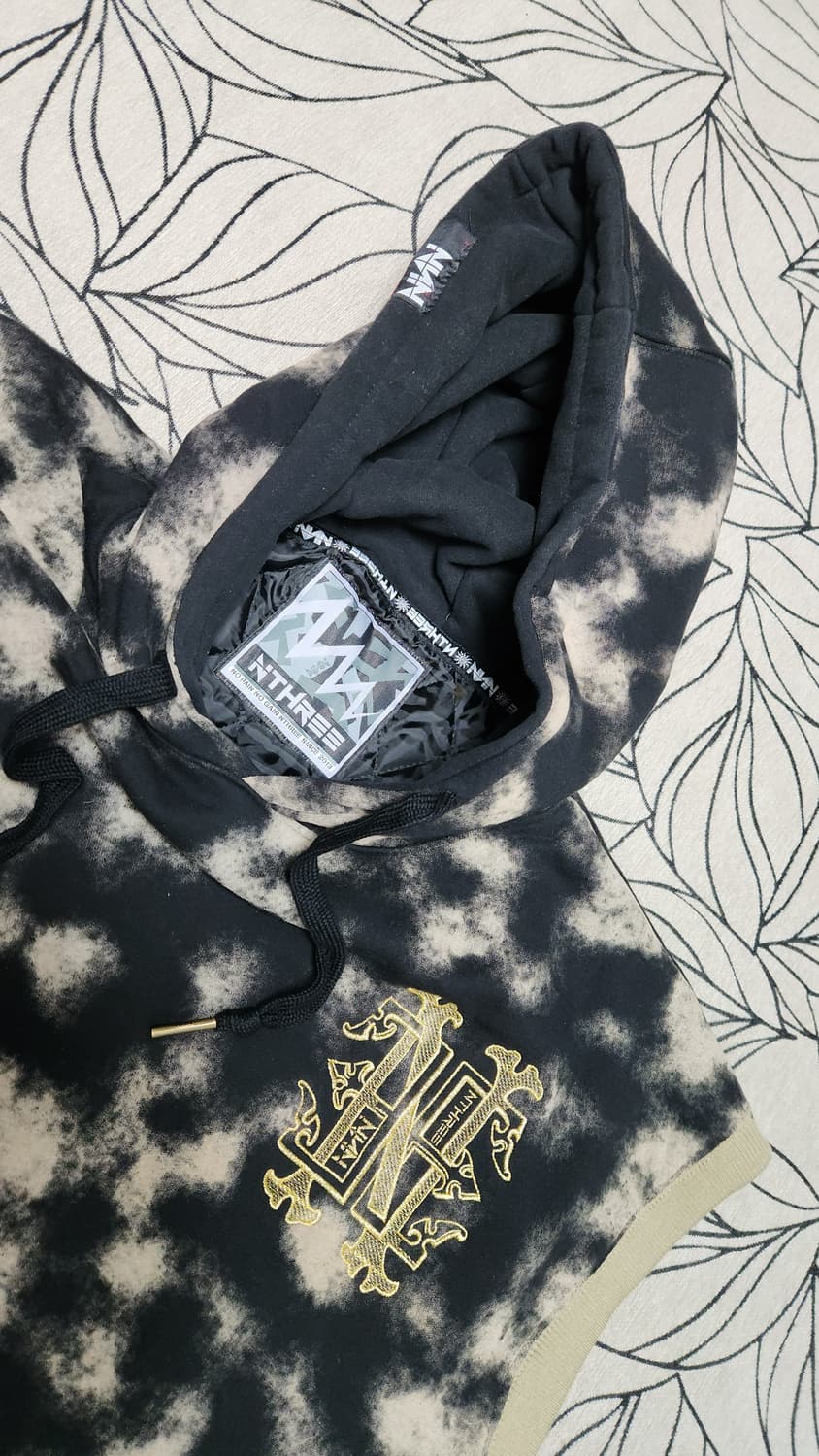 NTHREE 스노우보드 민소매 후드티 블랙/베이지 상품이미지6