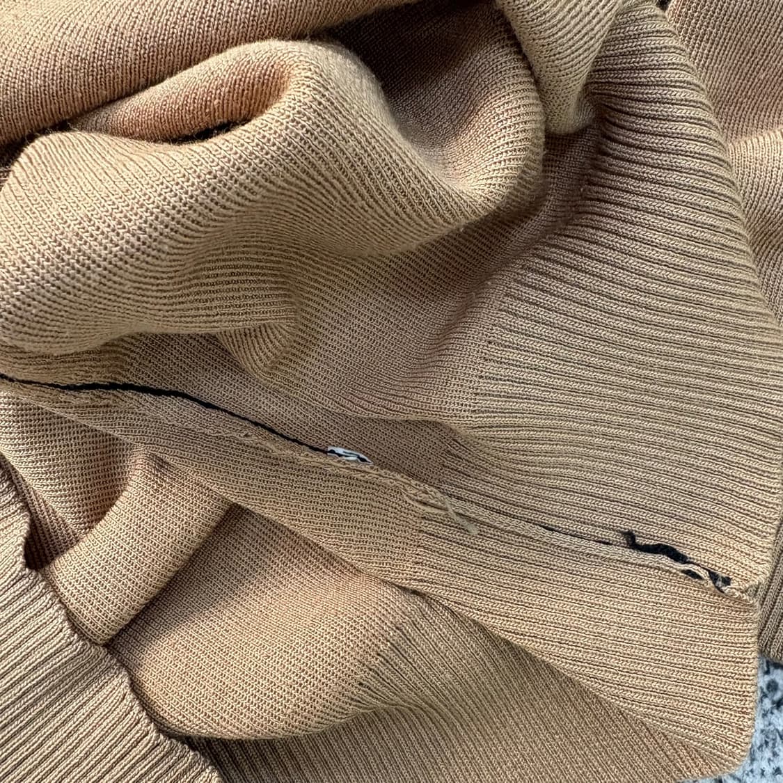 실측확인 여성 배색 카라 니트 0428J 상품이미지4