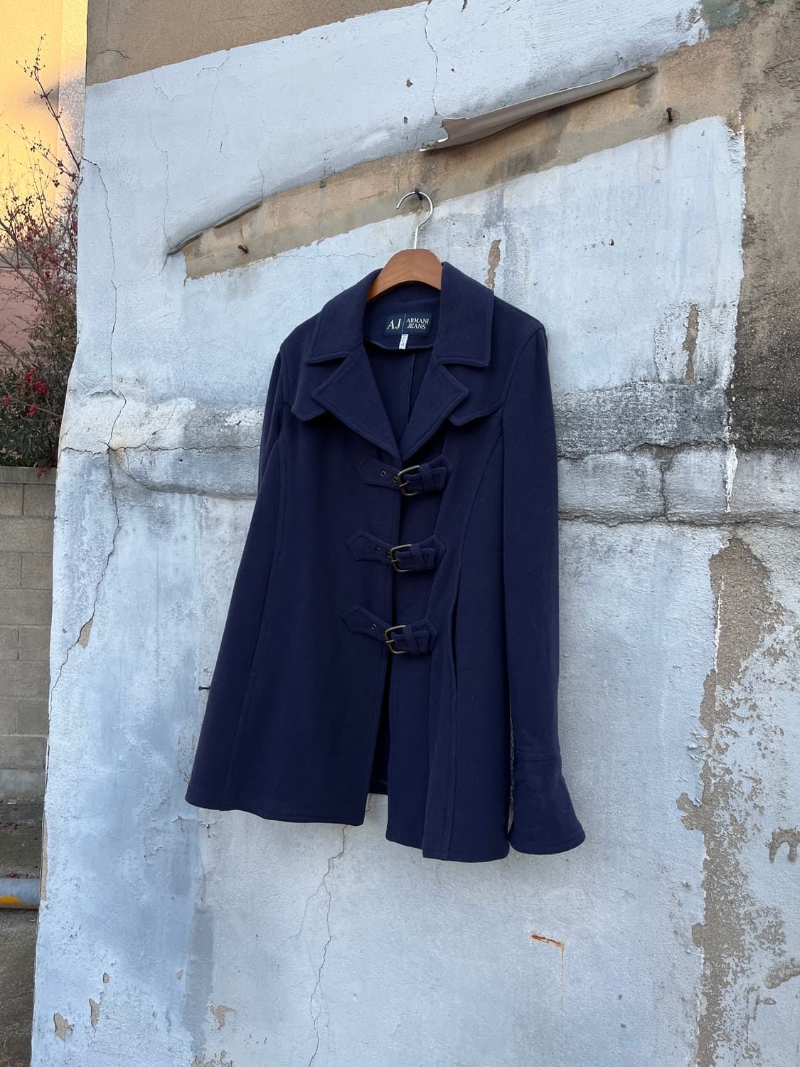 90s Armani Jeans Made in Italy 금속 버클 코트  상품이미지1