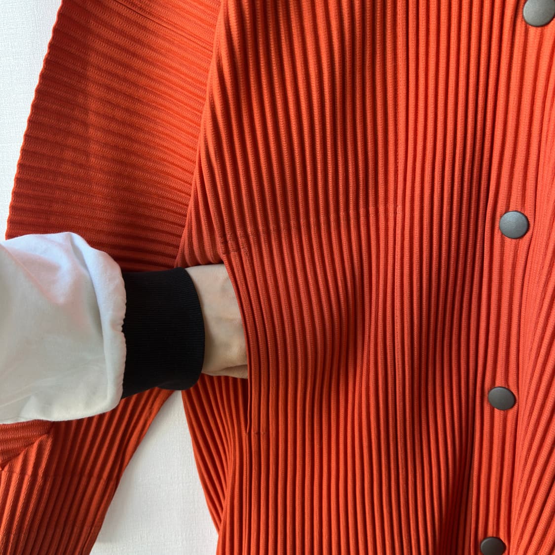 이세이 미야케 옴므 플리세 오버사이즈 플리츠 코치 자켓 오렌지 2사이즈 상품이미지5