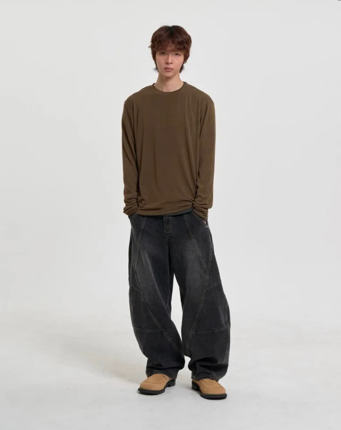 [L] 주앙옴므 트위스트 데님 팬츠 워시드 그레이 상품이미지5