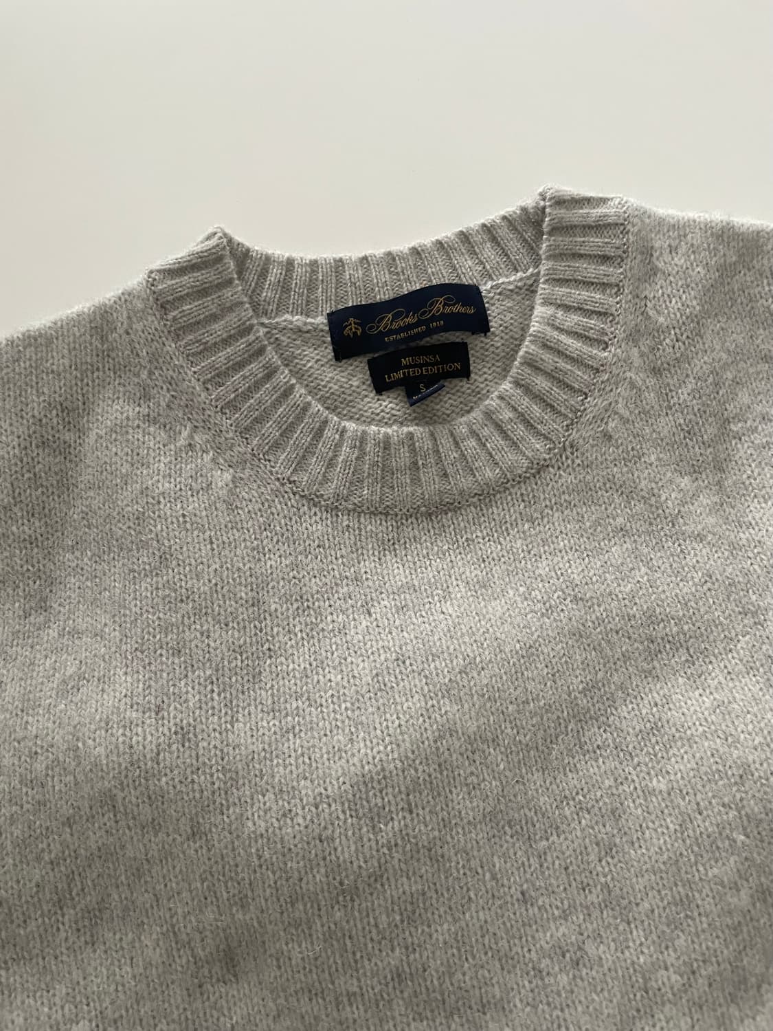 (새제품) brooks brothers 브룩스 브라더스 연그레이 울 니트 상품이미지1