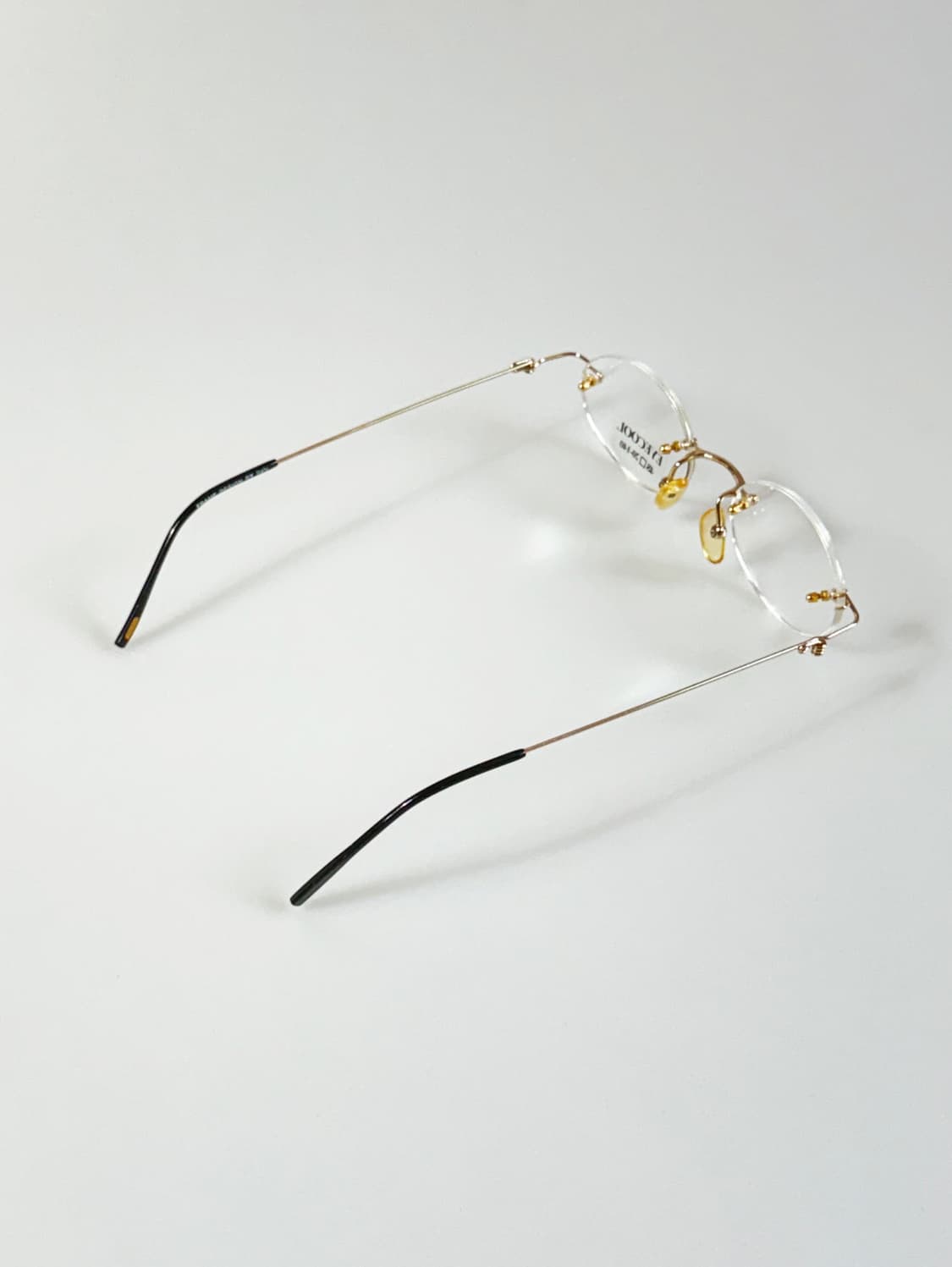 90s EYECOOL 무테 오벌 골드 메탈 빈티지 안경 상품이미지4