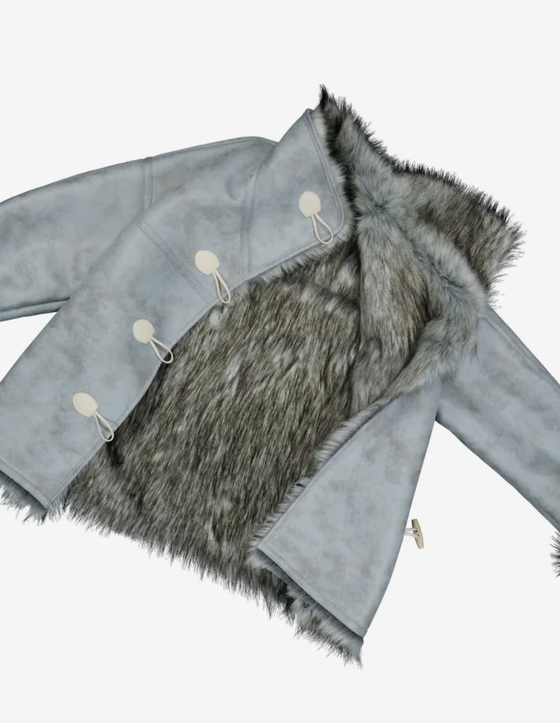 급처)DUFFLE MUSTANG JACKET / BABY BLUE 무스탕 상품이미지4