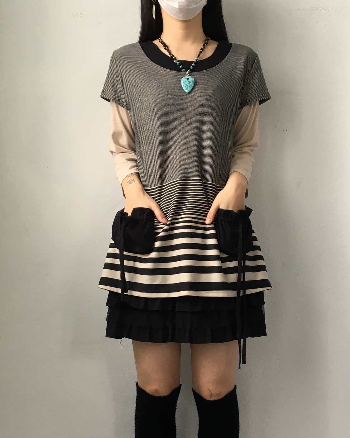 Pocket point stripe pattern sleeve 상품이미지1