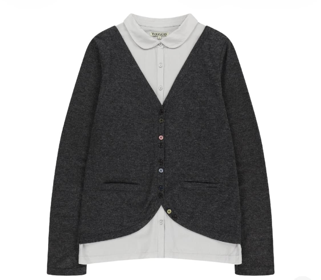 코이세이오 레이어드 셔츠 가디건 다크 그레이 사이즈1 상품이미지1